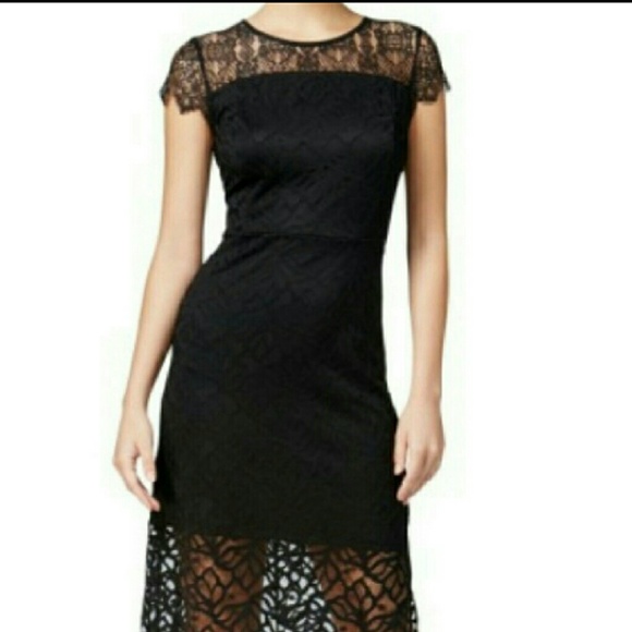 Kensie Dresses & Skirts - Kensie Short Sleeve Lace Contrast Dress